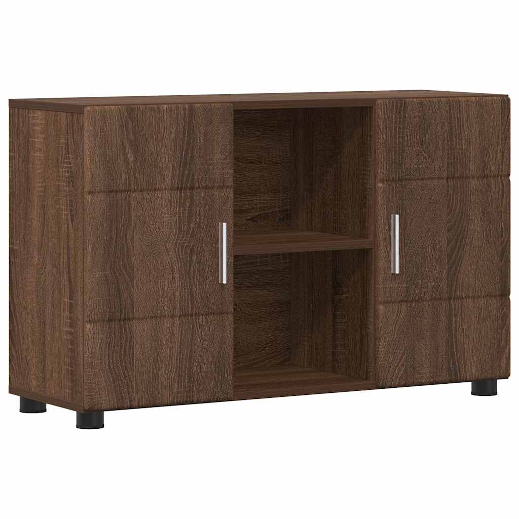 Dressoir FLORIN Bruin Eiken 88,5 x 30,5 x 55,5 cm Bewerkt hout is nu te koop bij PeponiXL, paradijselijk wonen!