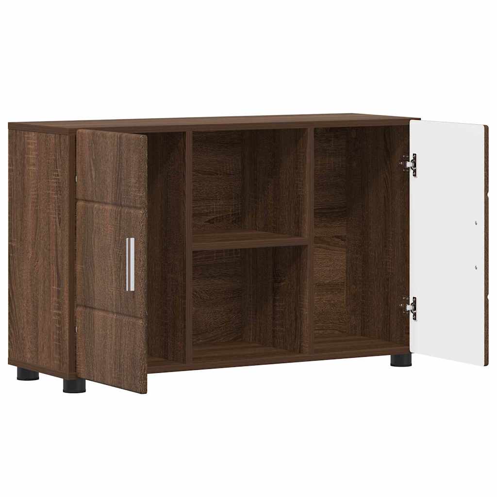 Dressoir FLORIN Bruin Eiken 88,5 x 30,5 x 55,5 cm Bewerkt hout is nu te koop bij PeponiXL, paradijselijk wonen!