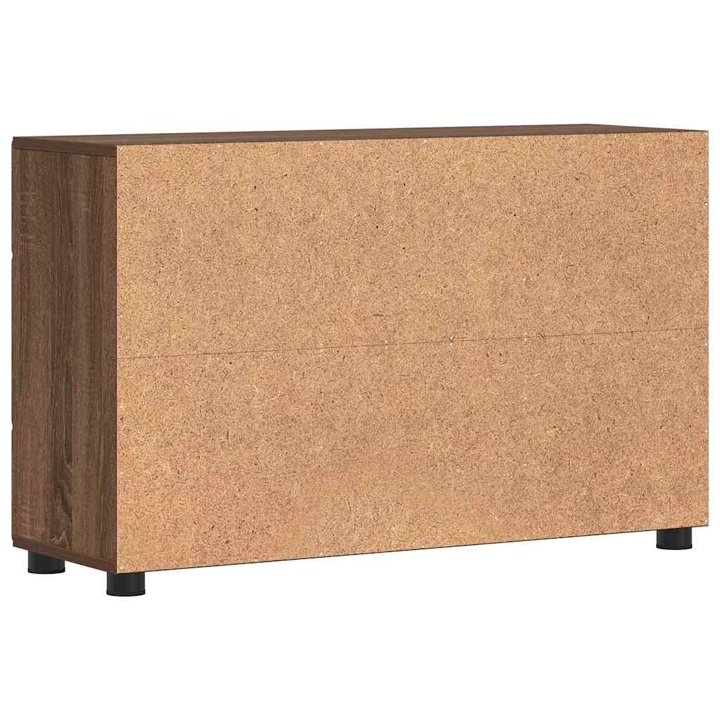 Dressoir FLORIN Bruin Eiken 88,5 x 30,5 x 55,5 cm Bewerkt hout is nu te koop bij PeponiXL, paradijselijk wonen!