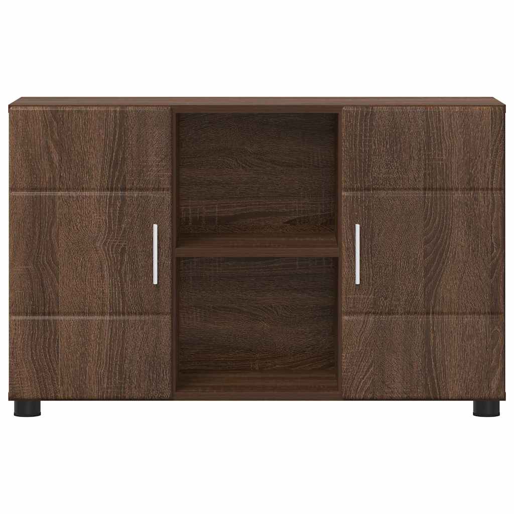 Dressoir FLORIN Bruin Eiken 88,5 x 30,5 x 55,5 cm Bewerkt hout is nu te koop bij PeponiXL, paradijselijk wonen!