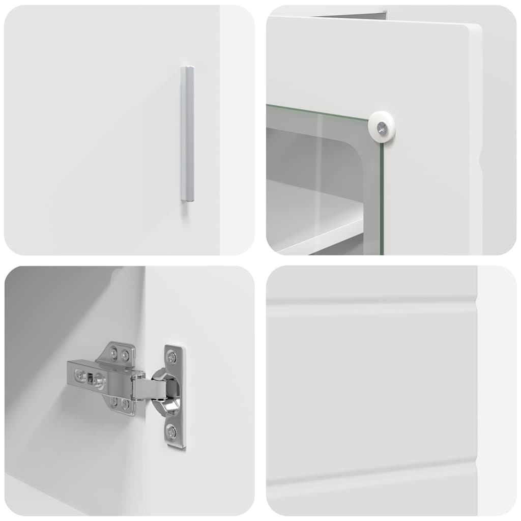 Houten Kast met opslag Wit 88,5 x 30,5 x 73 cm Bewerkt hout is nu te koop bij PeponiXL, paradijselijk wonen!