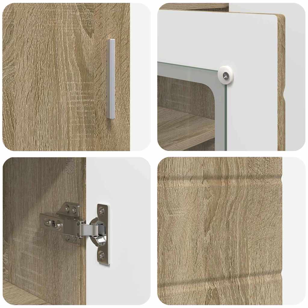 Houten Kast Sonoma Eiken 88,5 x 30,5 x 73 cm Bewerkt hout is nu te koop bij PeponiXL, paradijselijk wonen!