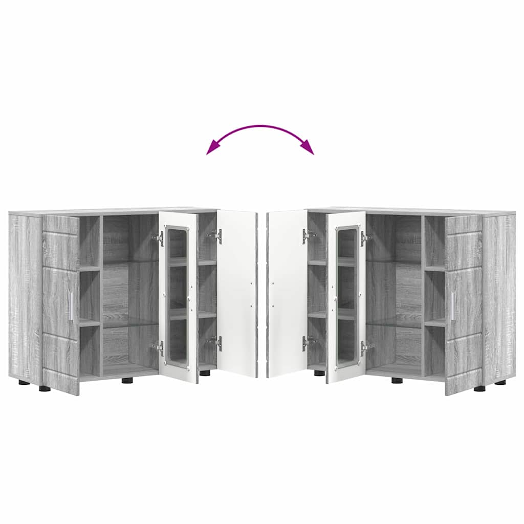 Houten Kast Grijs Sonoma 88,5 x 30,5 x 73 cm Bewerkt hout is nu te koop bij PeponiXL, paradijselijk wonen!