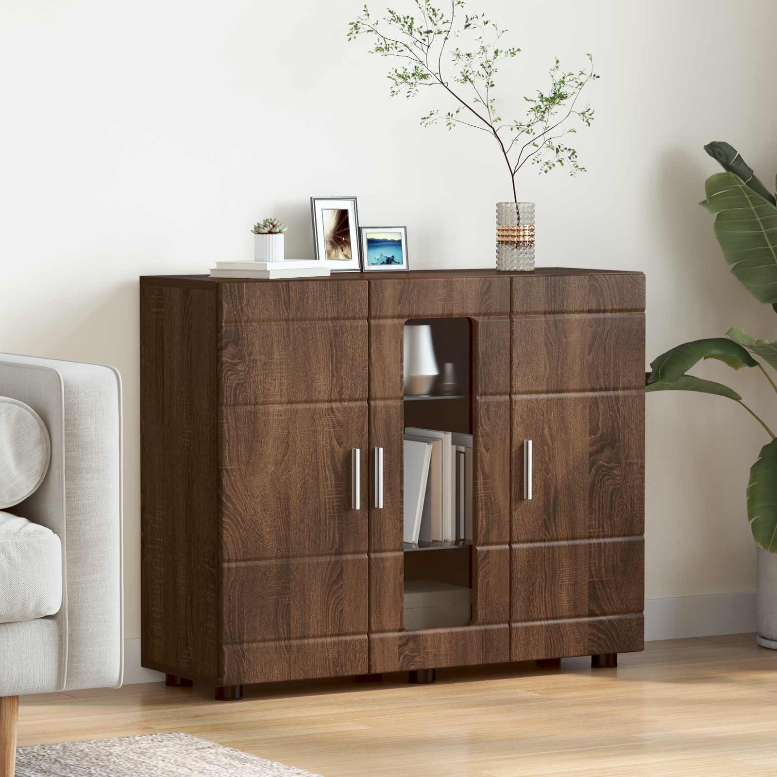 Houten Kast Bruin Eiken Bewerkt hout is nu te koop bij PeponiXL, paradijselijk wonen!