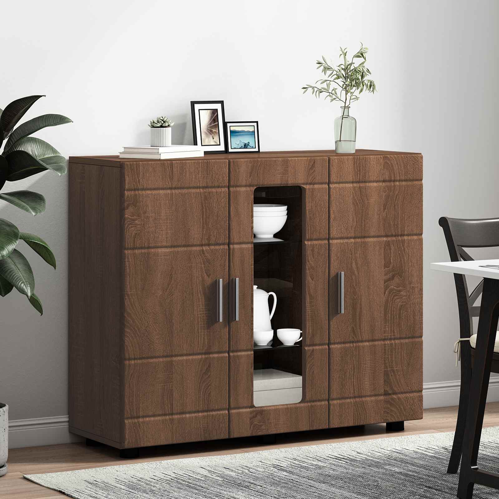 Houten Kast Bruin Eiken Bewerkt hout is nu te koop bij PeponiXL, paradijselijk wonen!