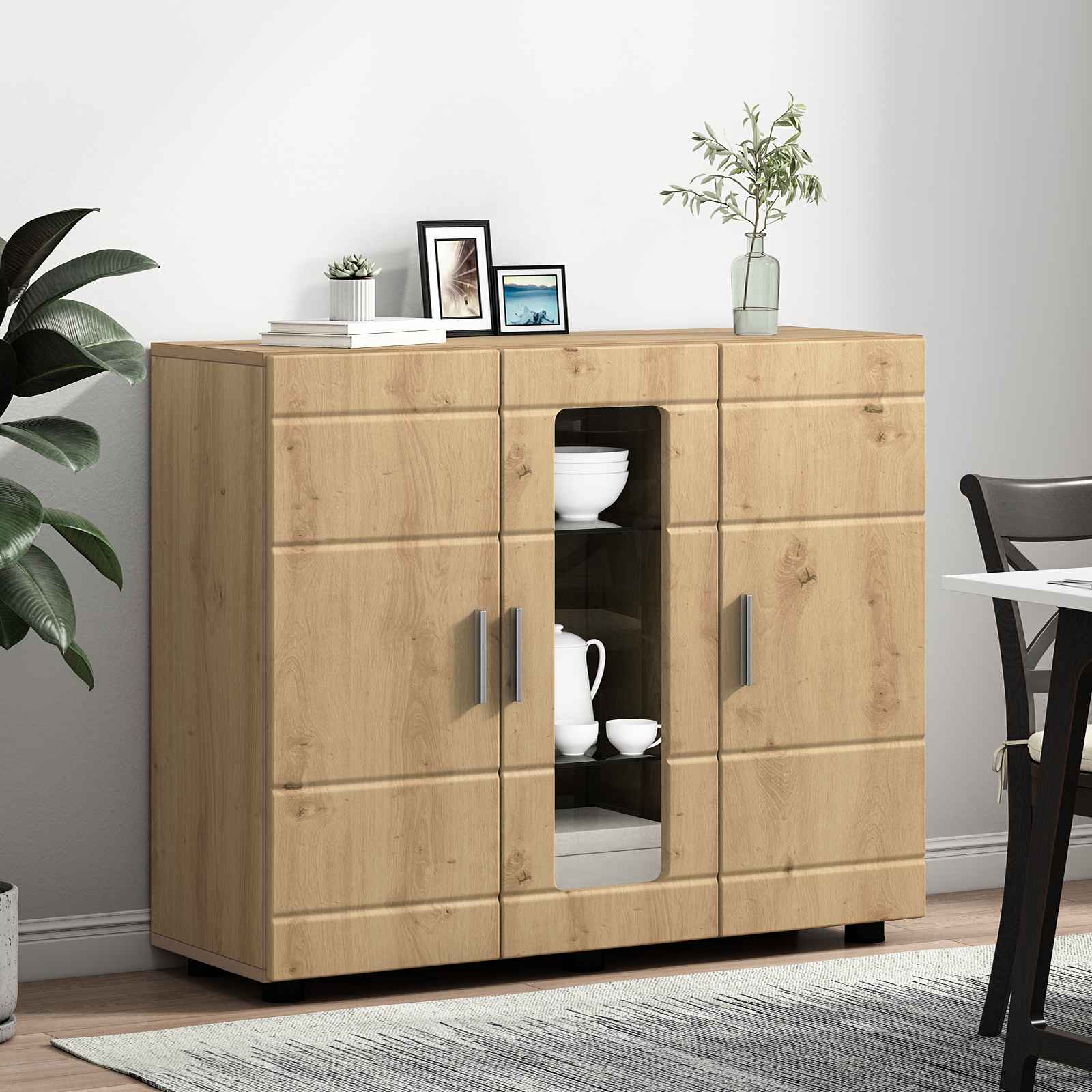 Houten Kast Artisan Eiken 88,5 x 30,5 x 73 cm Bewerkt hout is nu te koop bij PeponiXL, paradijselijk wonen!