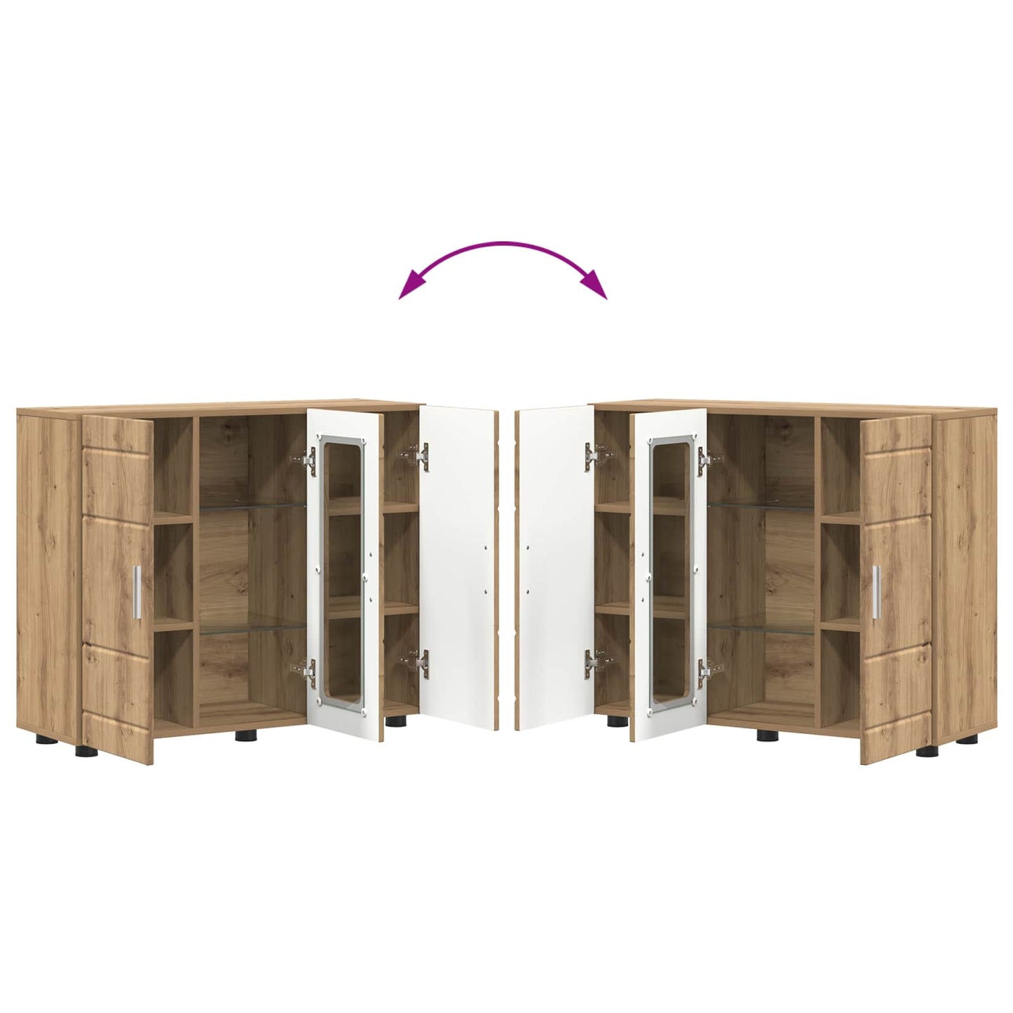 Houten Kast Artisan Eiken 88,5 x 30,5 x 73 cm Bewerkt hout is nu te koop bij PeponiXL, paradijselijk wonen!