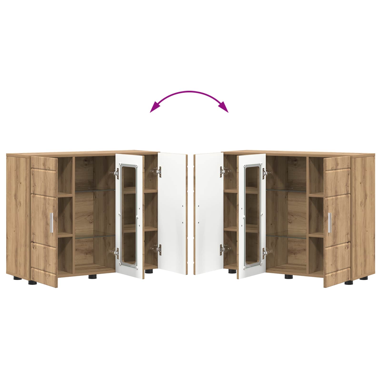 Houten Kast Artisan Eiken 88,5 x 30,5 x 73 cm Bewerkt hout is nu te koop bij PeponiXL, paradijselijk wonen!