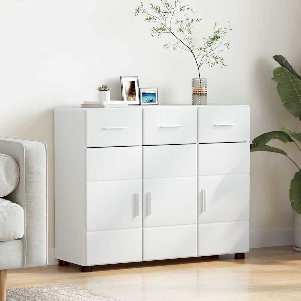Dressoir met plank FLORIN Wit 88,5 x 30,5 x 73 cm Bewerkt hout is nu te koop bij PeponiXL, paradijselijk wonen!