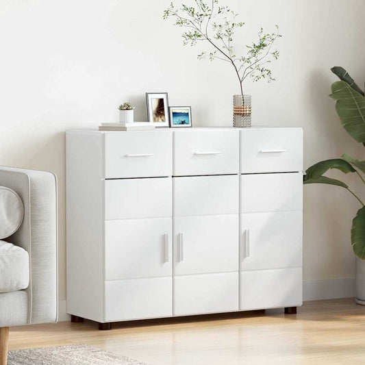 Dressoir met plank FLORIN Wit 88,5 x 30,5 x 73 cm Bewerkt hout is nu te koop bij PeponiXL, paradijselijk wonen!