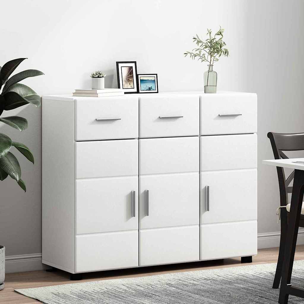 Dressoir met plank FLORIN Wit 88,5 x 30,5 x 73 cm Bewerkt hout is nu te koop bij PeponiXL, paradijselijk wonen!