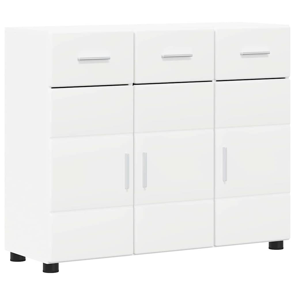 Dressoir met plank FLORIN Wit 88,5 x 30,5 x 73 cm Bewerkt hout is nu te koop bij PeponiXL, paradijselijk wonen!