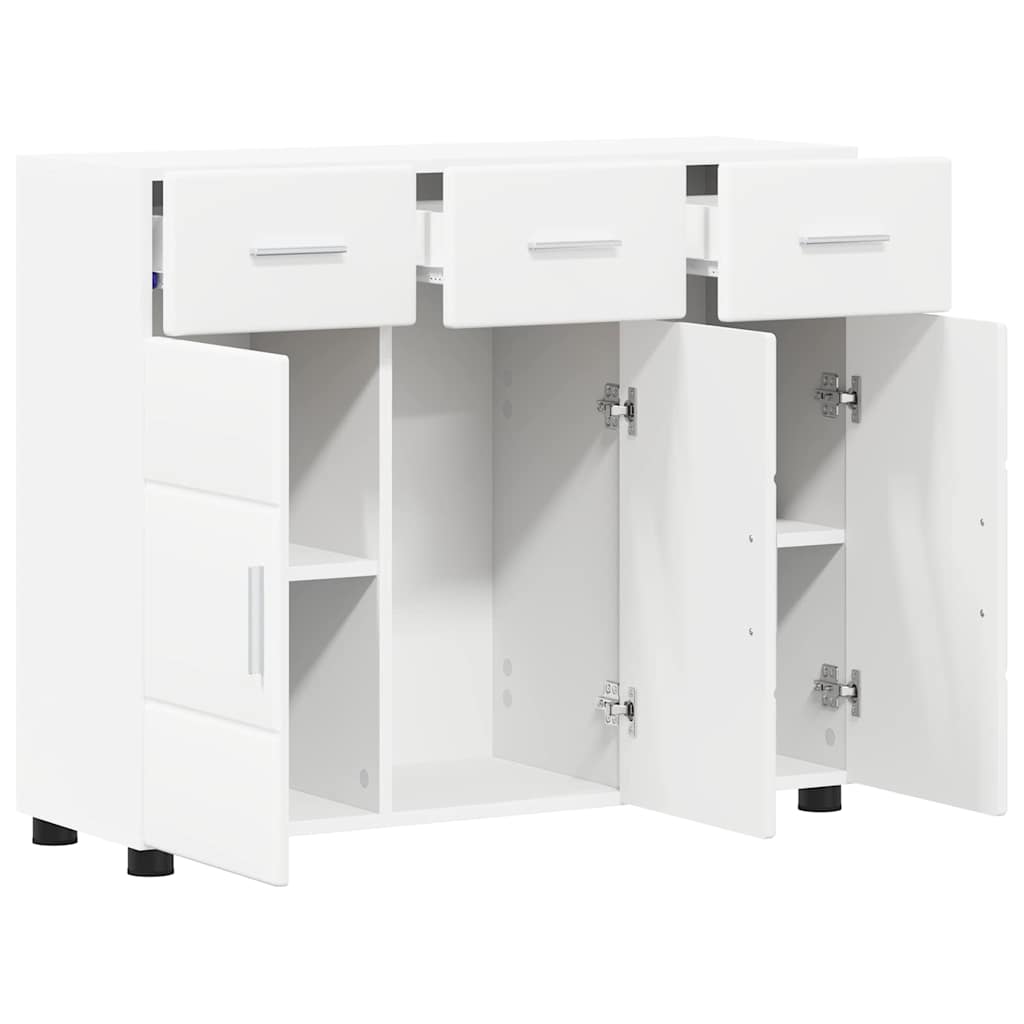 Dressoir met plank FLORIN Wit 88,5 x 30,5 x 73 cm Bewerkt hout is nu te koop bij PeponiXL, paradijselijk wonen!