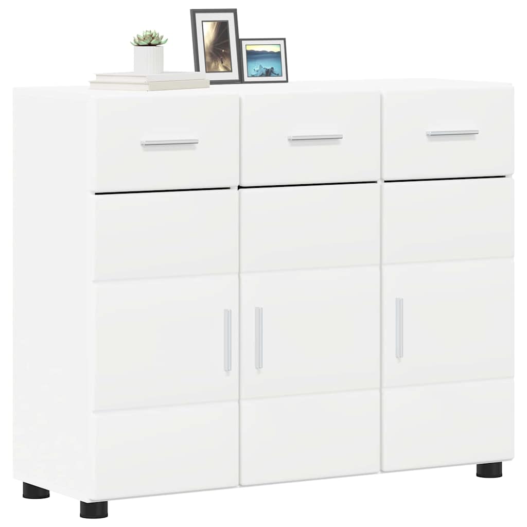 Dressoir met plank FLORIN Wit 88,5 x 30,5 x 73 cm Bewerkt hout is nu te koop bij PeponiXL, paradijselijk wonen!