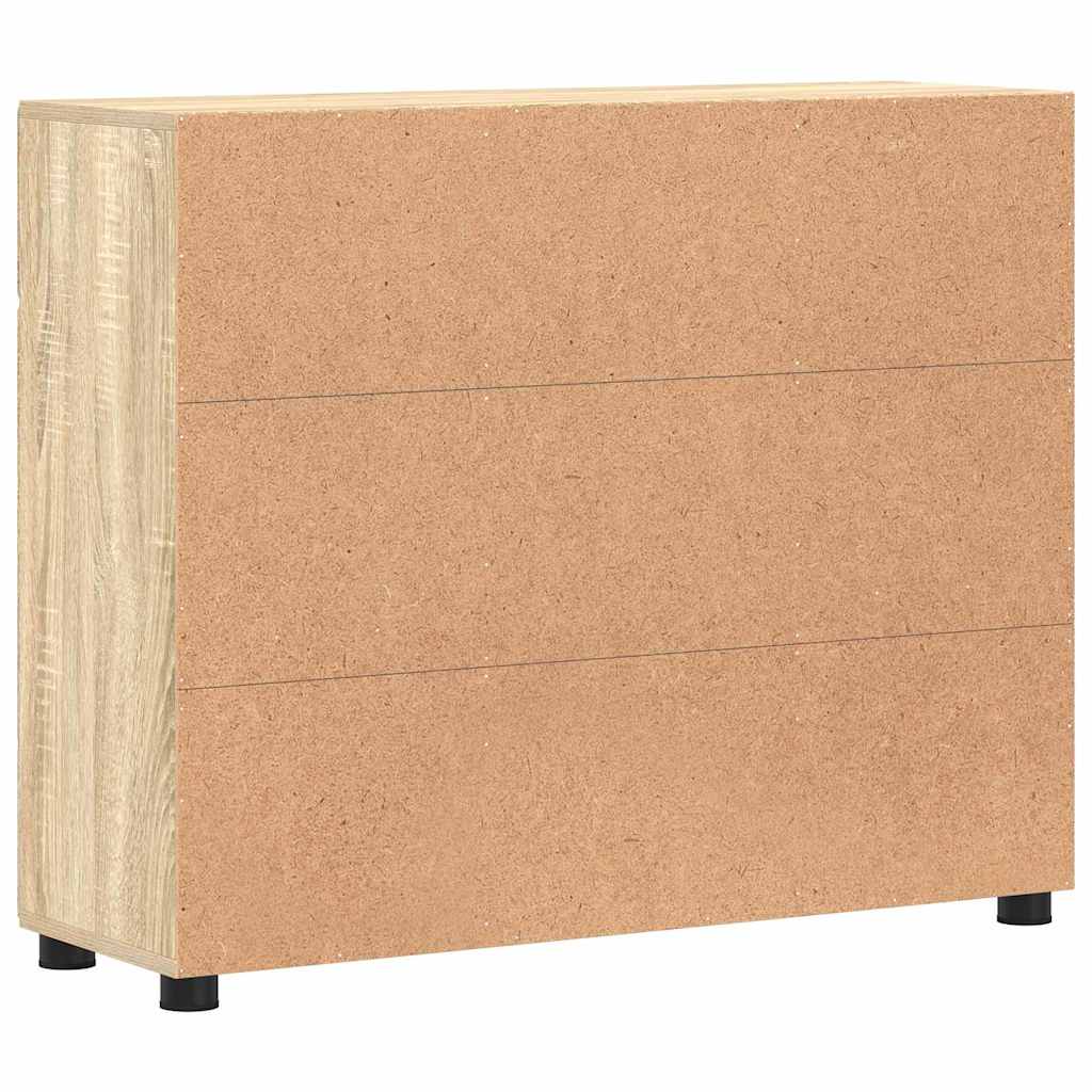 Dressoir FLORIN Sonoma Eiken 88,5 x 30,5 x 73 cm Bewerkt hout is nu te koop bij PeponiXL, paradijselijk wonen!
