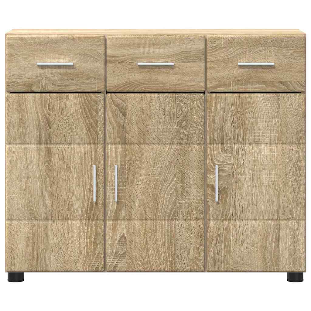 Dressoir FLORIN Sonoma Eiken 88,5 x 30,5 x 73 cm Bewerkt hout is nu te koop bij PeponiXL, paradijselijk wonen!