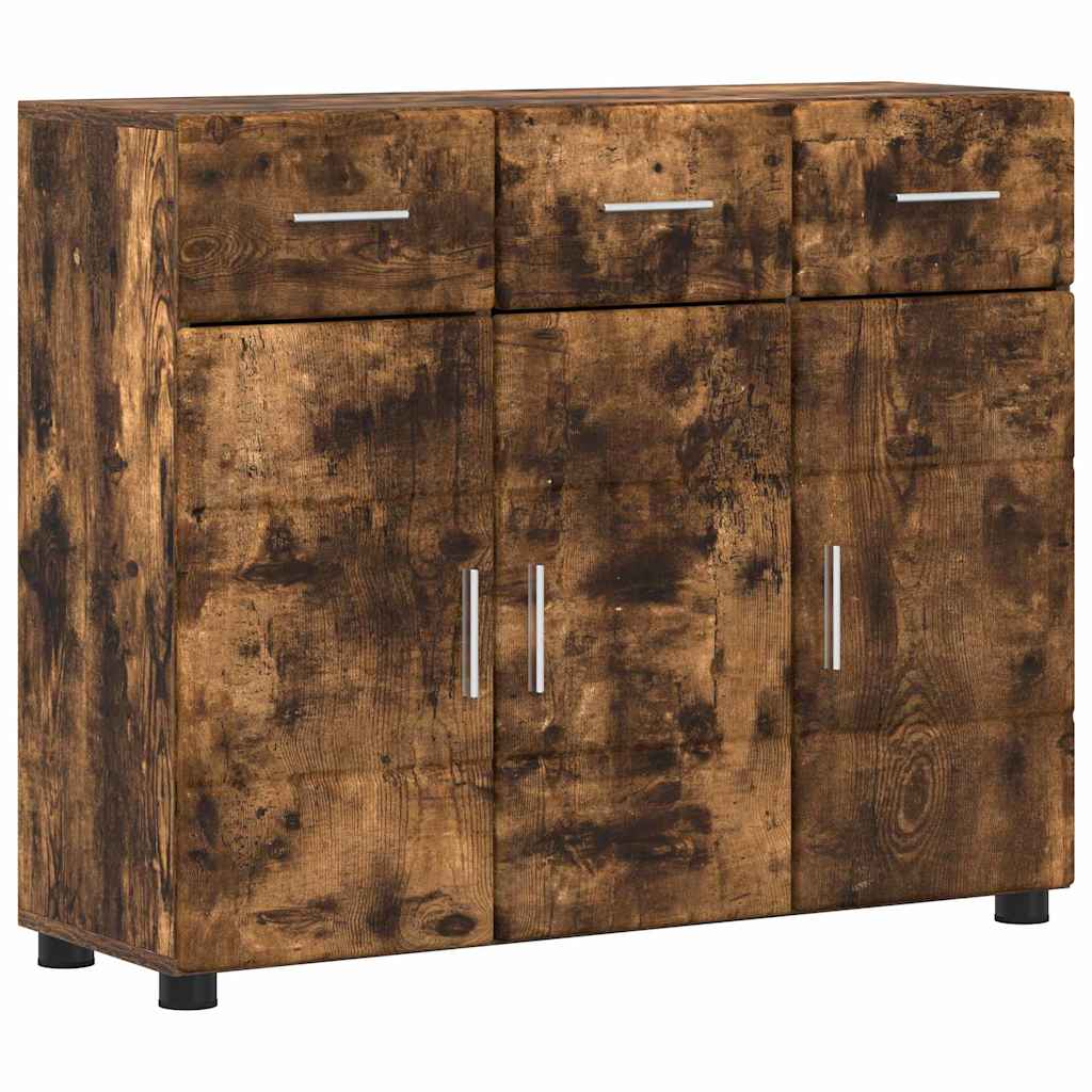 Dressoir FLORIN Gerookt eiken 88,5 x 30,5 x 73 cm Bewerkt hout is nu te koop bij PeponiXL, paradijselijk wonen!