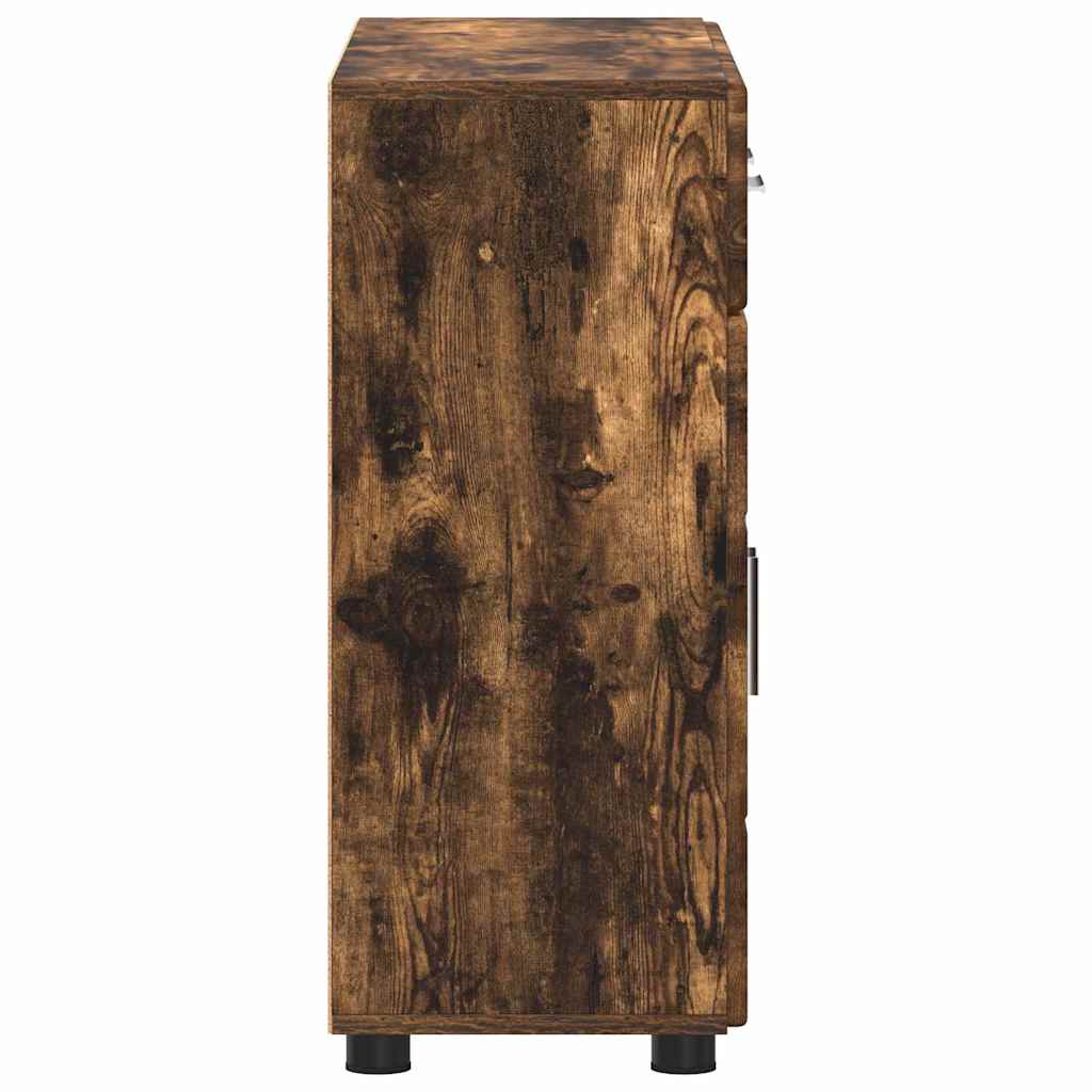 Dressoir FLORIN Gerookt eiken 88,5 x 30,5 x 73 cm Bewerkt hout is nu te koop bij PeponiXL, paradijselijk wonen!