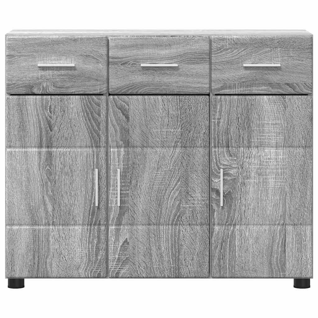 Dressoir FLORIN Grijs Sonoma 88,5 x 30,5 x 73 cm Bewerkt hout is nu te koop bij PeponiXL, paradijselijk wonen!