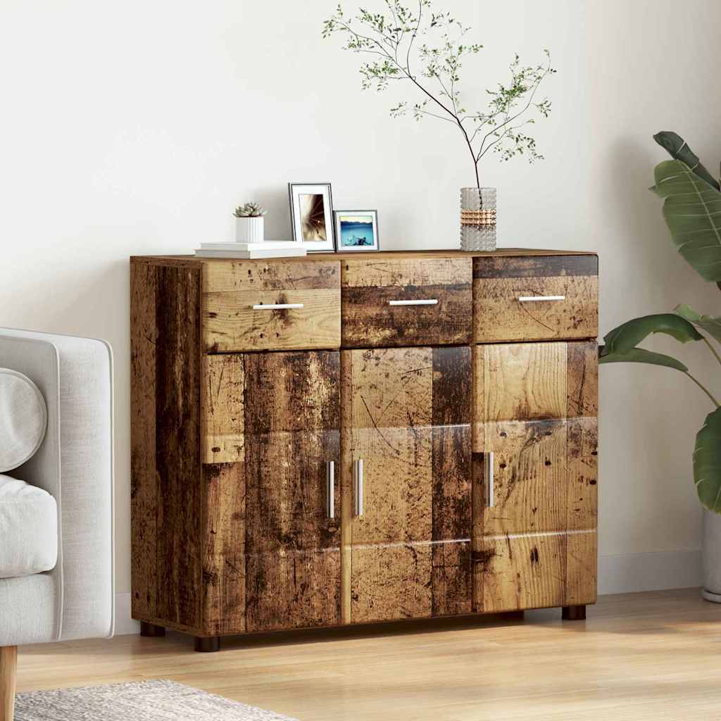 Dressoir FLORIN Oudhout 88,5 x 30,5 x 73 cm Bewerkt hout is nu te koop bij PeponiXL, paradijselijk wonen!
