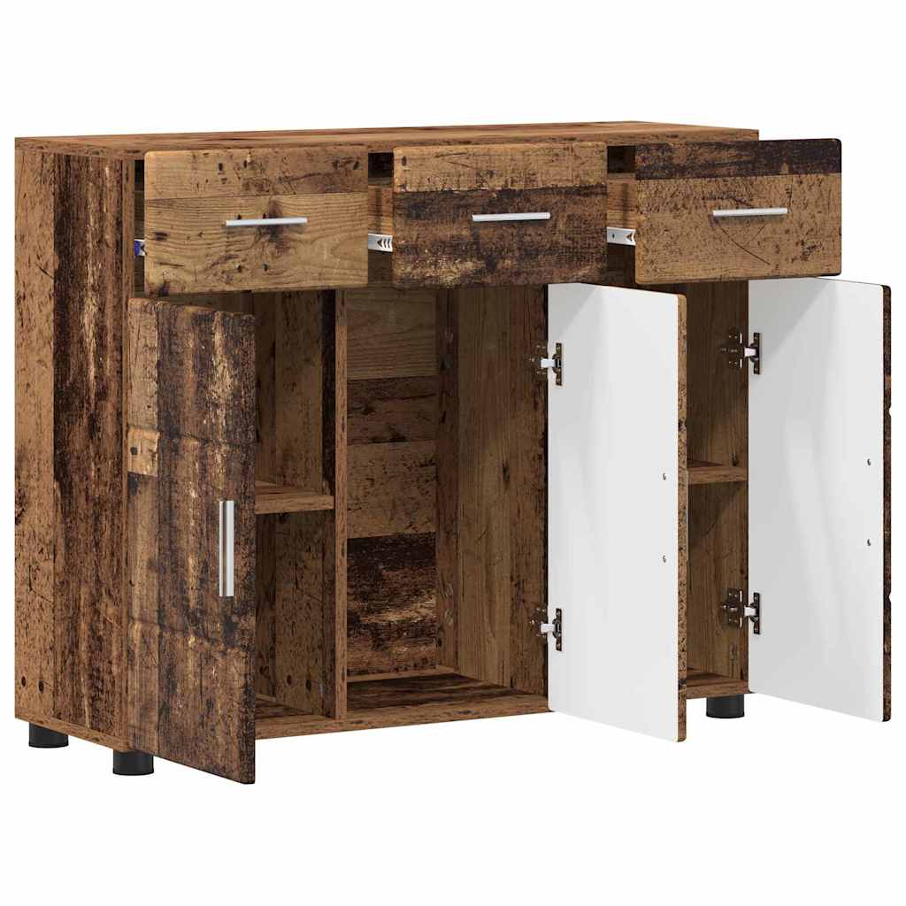 Dressoir FLORIN Oudhout 88,5 x 30,5 x 73 cm Bewerkt hout is nu te koop bij PeponiXL, paradijselijk wonen!