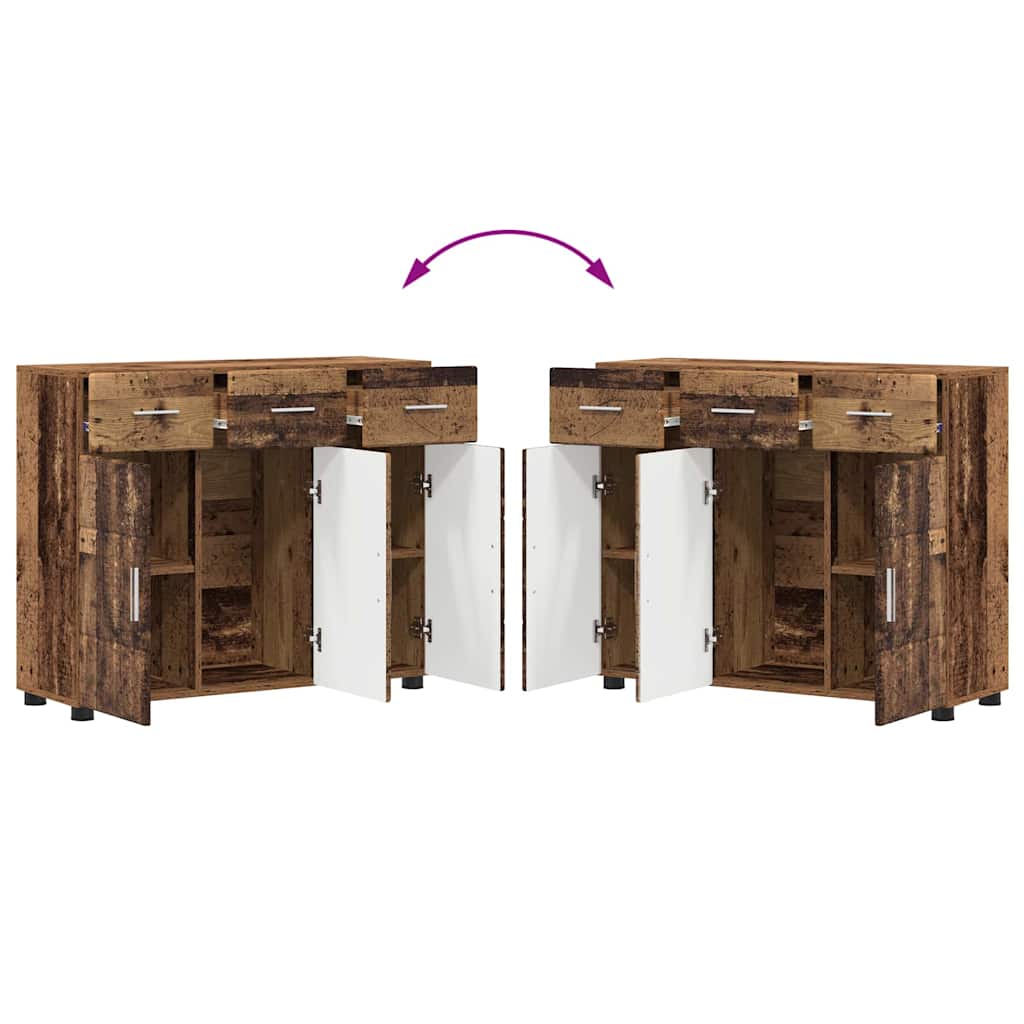 Dressoir FLORIN Oudhout 88,5 x 30,5 x 73 cm Bewerkt hout is nu te koop bij PeponiXL, paradijselijk wonen!