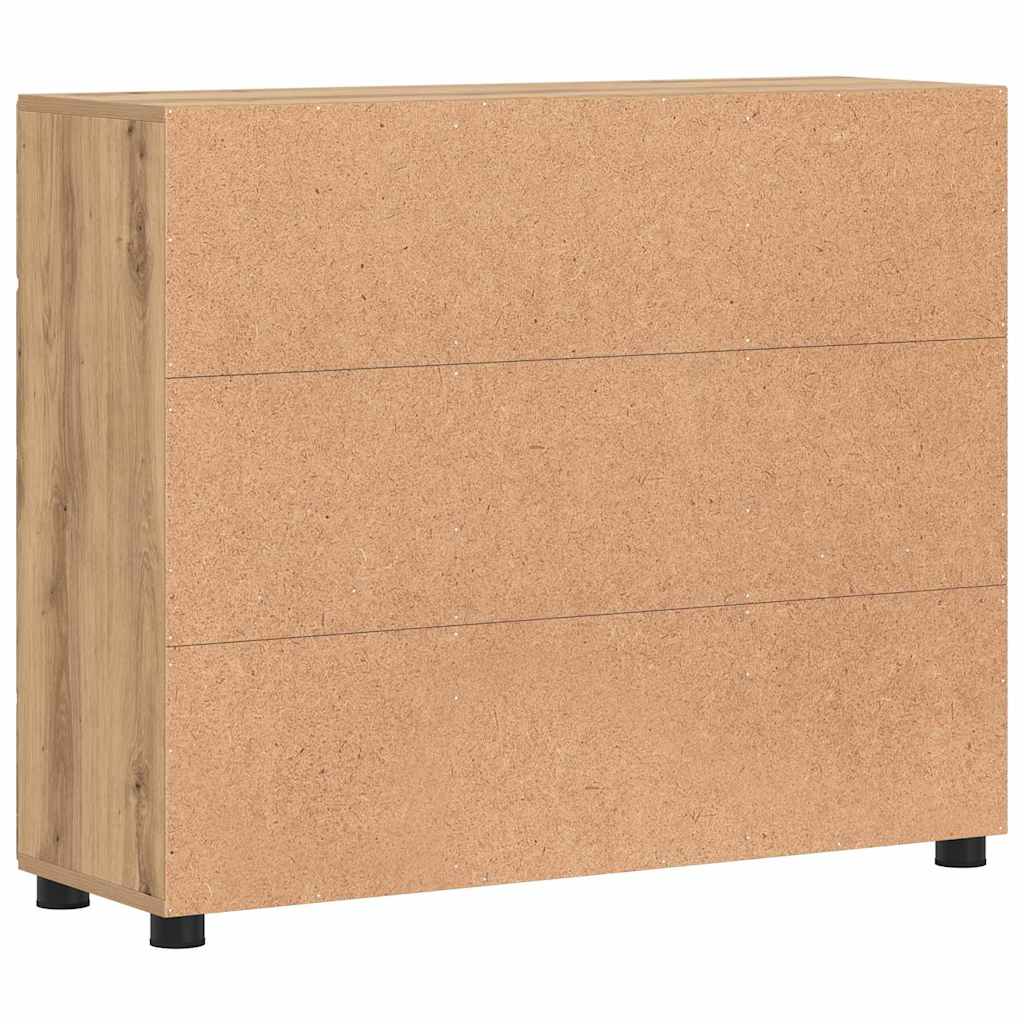 Dressoir FLORIN Artisan Eiken 88,5 x 30,5 x 73 cm Bewerkt hout is nu te koop bij PeponiXL, paradijselijk wonen!