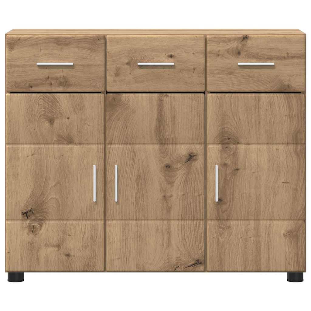 Dressoir FLORIN Artisan Eiken 88,5 x 30,5 x 73 cm Bewerkt hout is nu te koop bij PeponiXL, paradijselijk wonen!