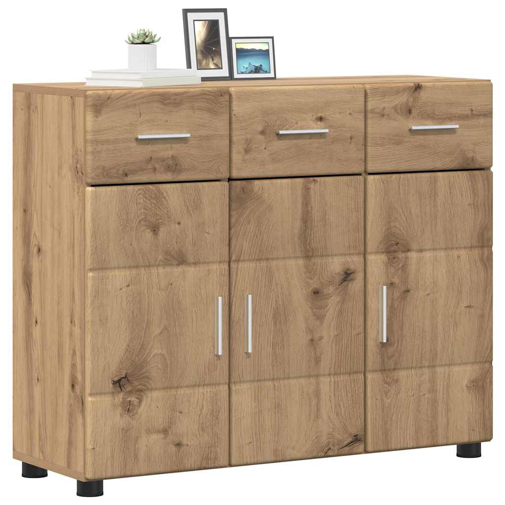 Dressoir FLORIN Artisan Eiken 88,5 x 30,5 x 73 cm Bewerkt hout is nu te koop bij PeponiXL, paradijselijk wonen!
