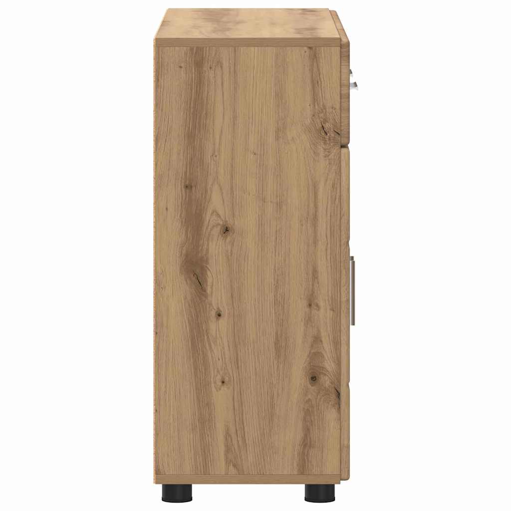 Dressoir FLORIN Artisan Eiken 88,5 x 30,5 x 73 cm Bewerkt hout is nu te koop bij PeponiXL, paradijselijk wonen!
