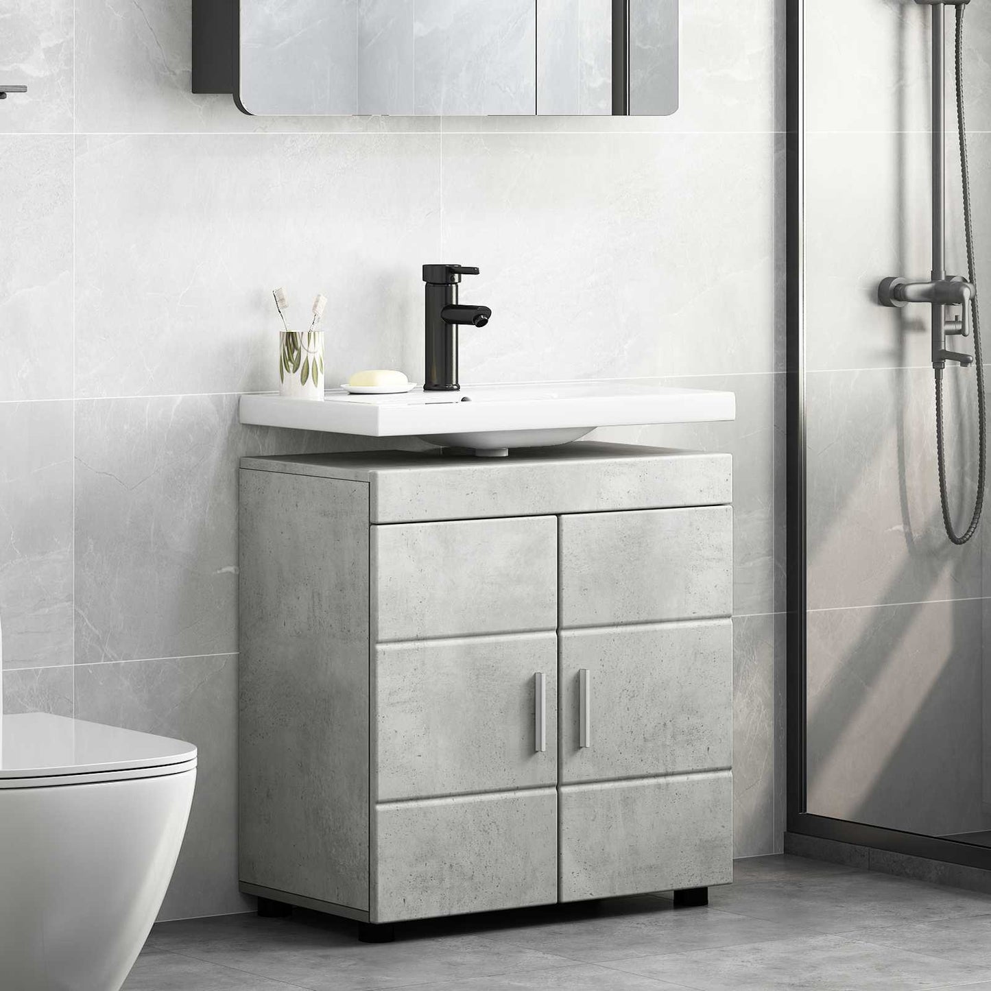 Badkamerkastenset TULUM Beton Grijs 60 x 34 x 63 cm