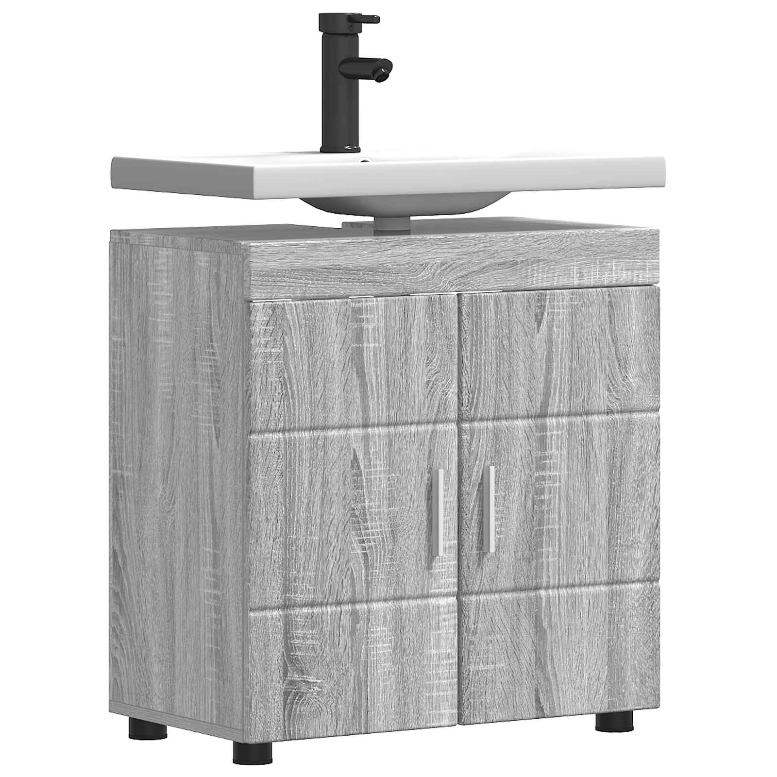 Badkamerkastenset met opslag TULUM Grijs Sonoma 60 x 34 x 63 cm is nu te koop bij PeponiXL, paradijselijk wonen!
