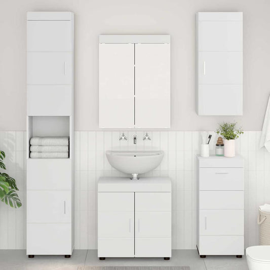 Badkamer wandkast TULUM Wit 37 x 24,5 x 86 cm Bewerkt hout is nu te koop bij PeponiXL, paradijselijk wonen!