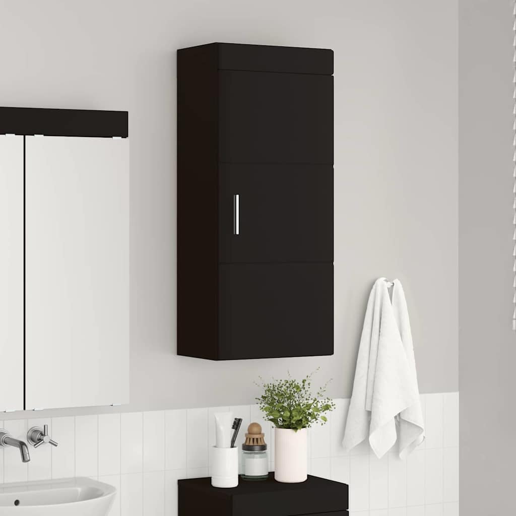 Badkamer wandkast TULUM Zwart 37 x 24,5 x 86 cm Bewerkt hout is nu te koop bij PeponiXL, paradijselijk wonen!