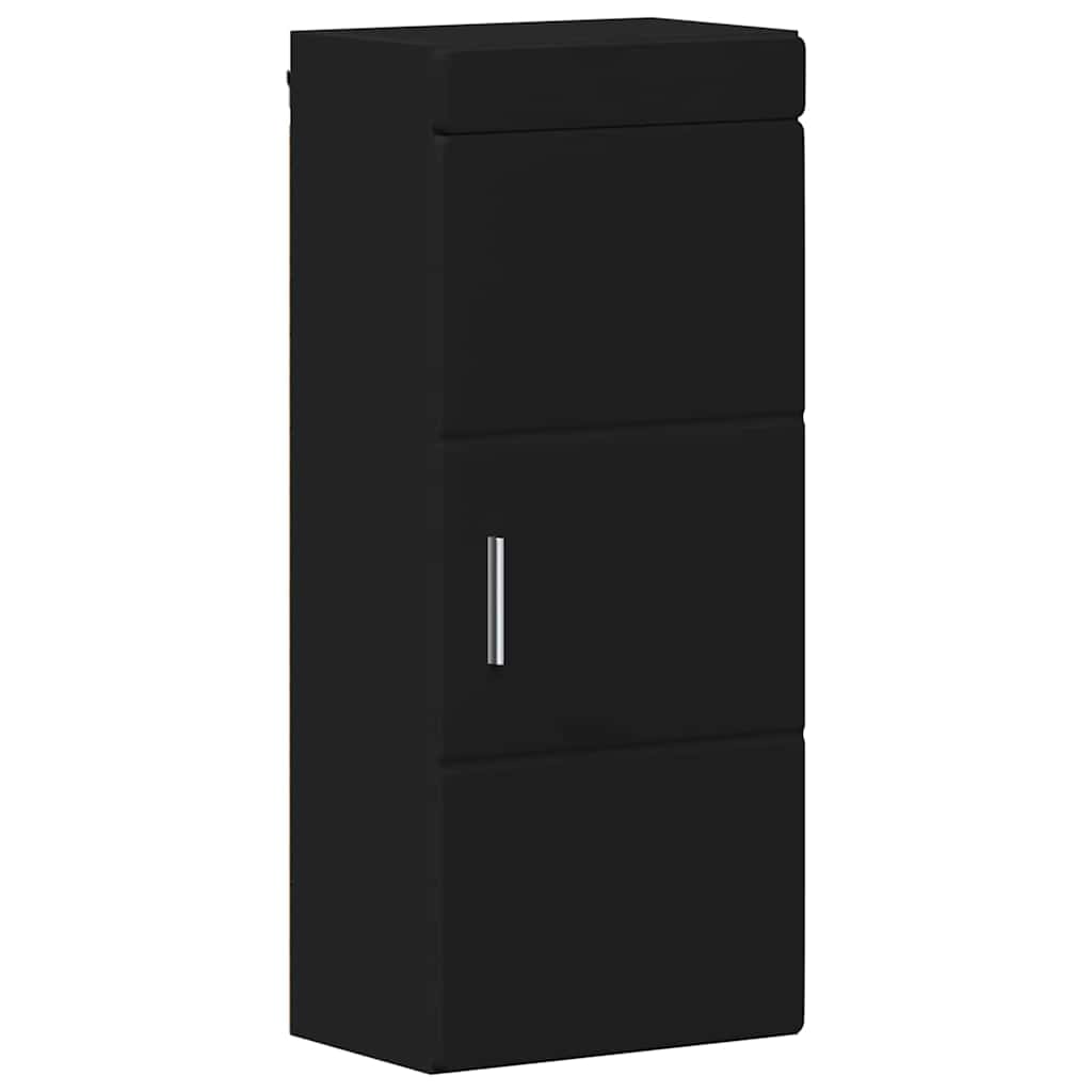 Badkamer wandkast TULUM Zwart 37 x 24,5 x 86 cm Bewerkt hout is nu te koop bij PeponiXL, paradijselijk wonen!