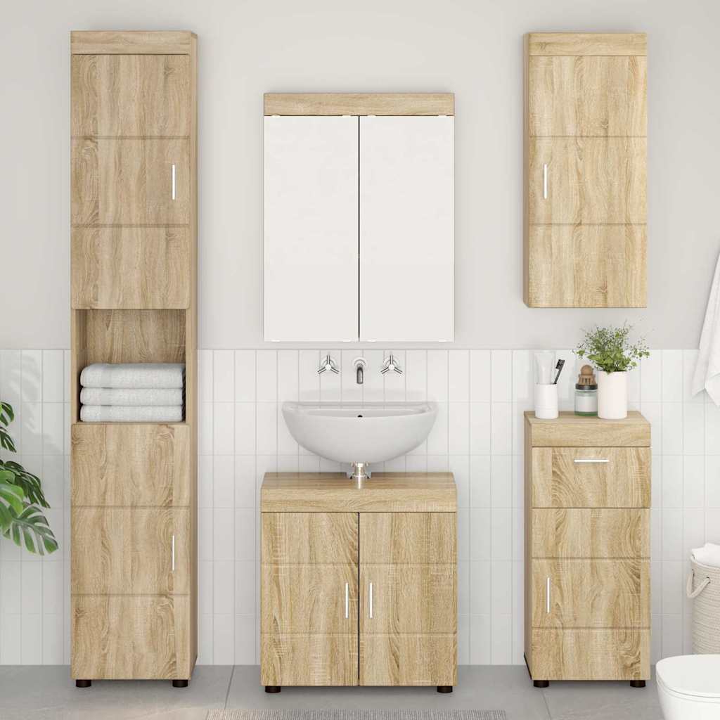 Badkamer wandkast TULUM Sonoma Eiken 37 x 24,5 x 86 cm is nu te koop bij PeponiXL, paradijselijk wonen!