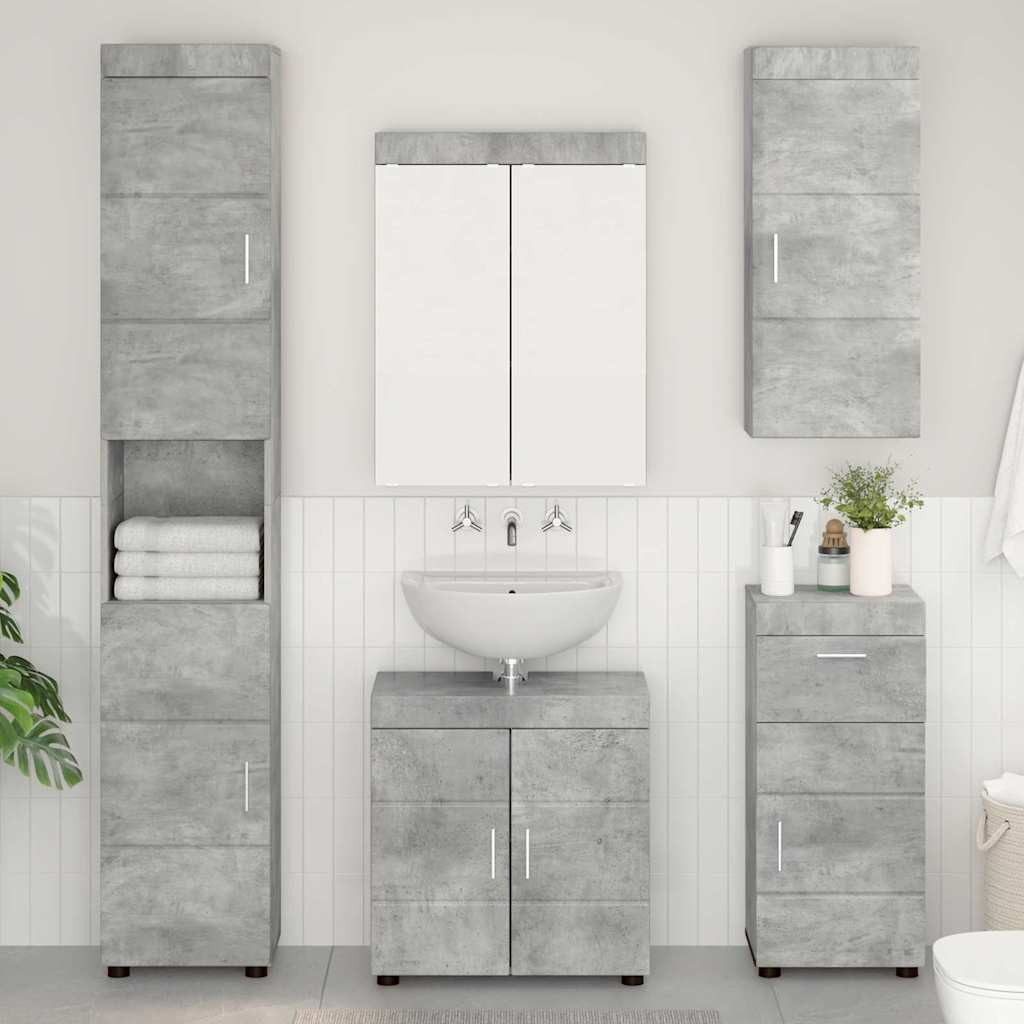 Badkamer wandkast met plank TULUM Beton Grijs 37 x 24,5 x 86 cm is nu te koop bij PeponiXL, paradijselijk wonen!