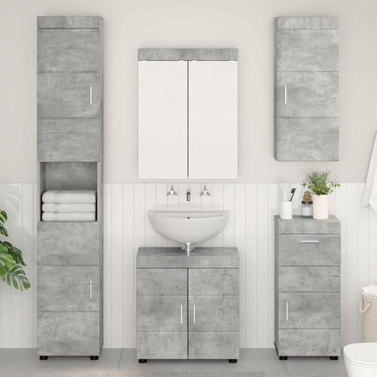 Badkamer wandkast met plank TULUM Beton Grijs 37 x 24,5 x 86 cm is nu te koop bij PeponiXL, paradijselijk wonen!