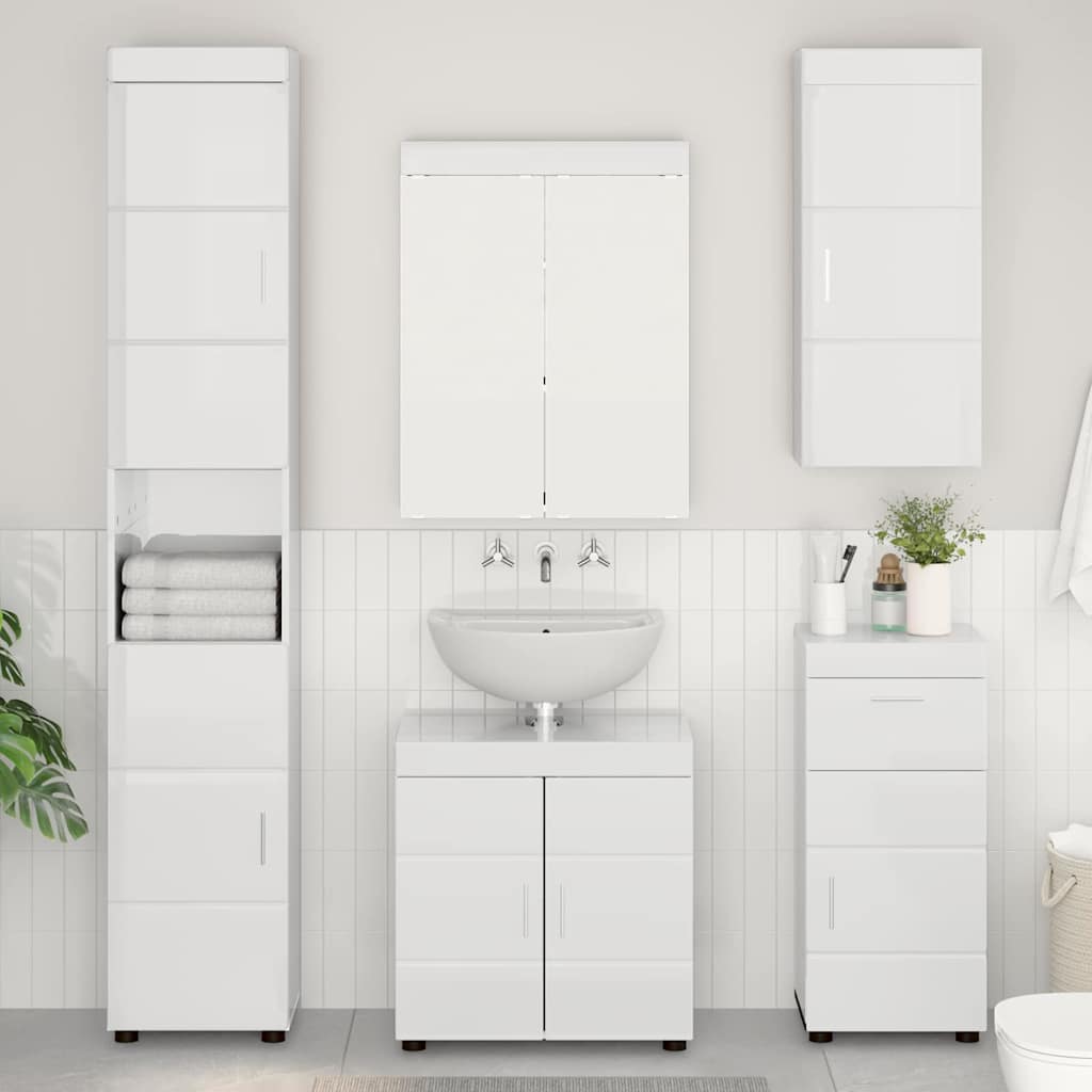Badkamer wandkast TULUM Hoogglans wit 37 x 24,5 x 86 cm is nu te koop bij PeponiXL, paradijselijk wonen!