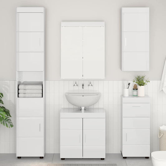 Badkamer wandkast TULUM Hoogglans wit 37 x 24,5 x 86 cm is nu te koop bij PeponiXL, paradijselijk wonen!