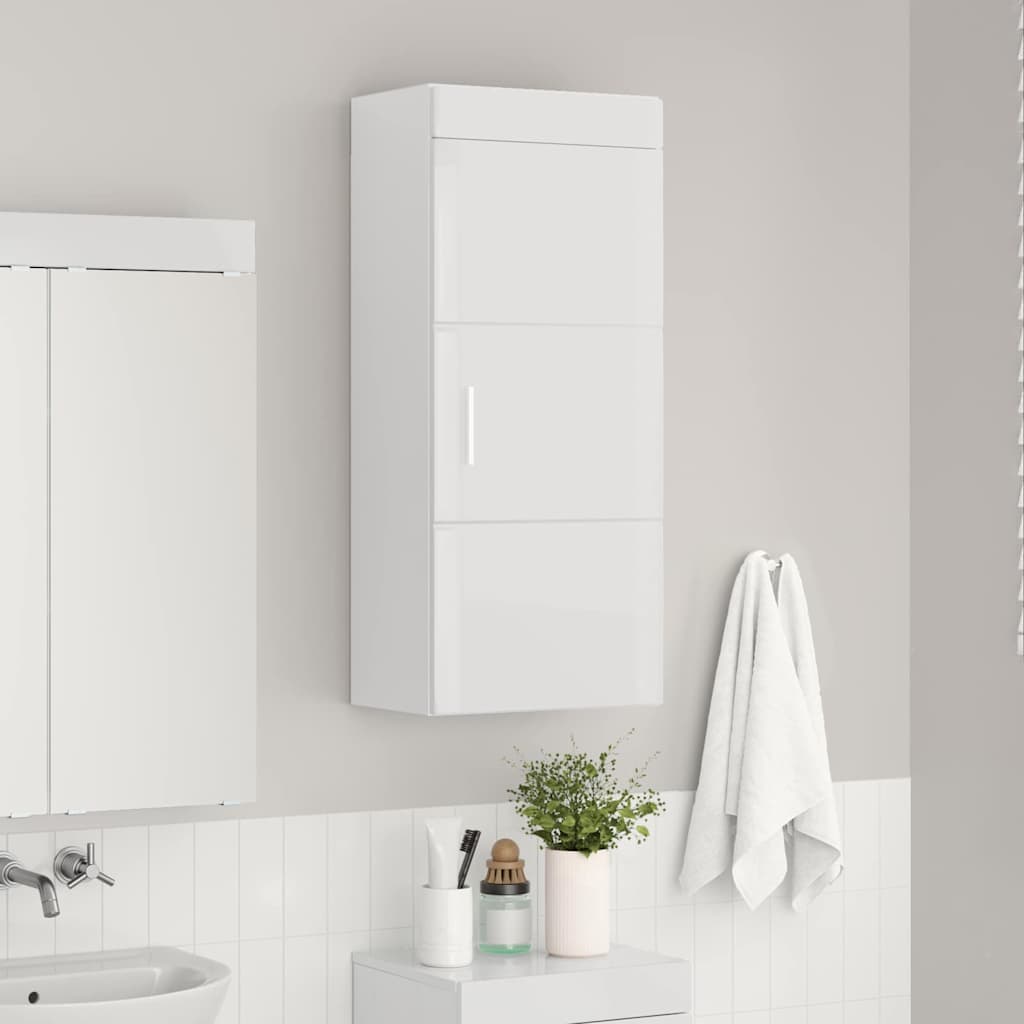 Badkamer wandkast TULUM Hoogglans wit 37 x 24,5 x 86 cm is nu te koop bij PeponiXL, paradijselijk wonen!