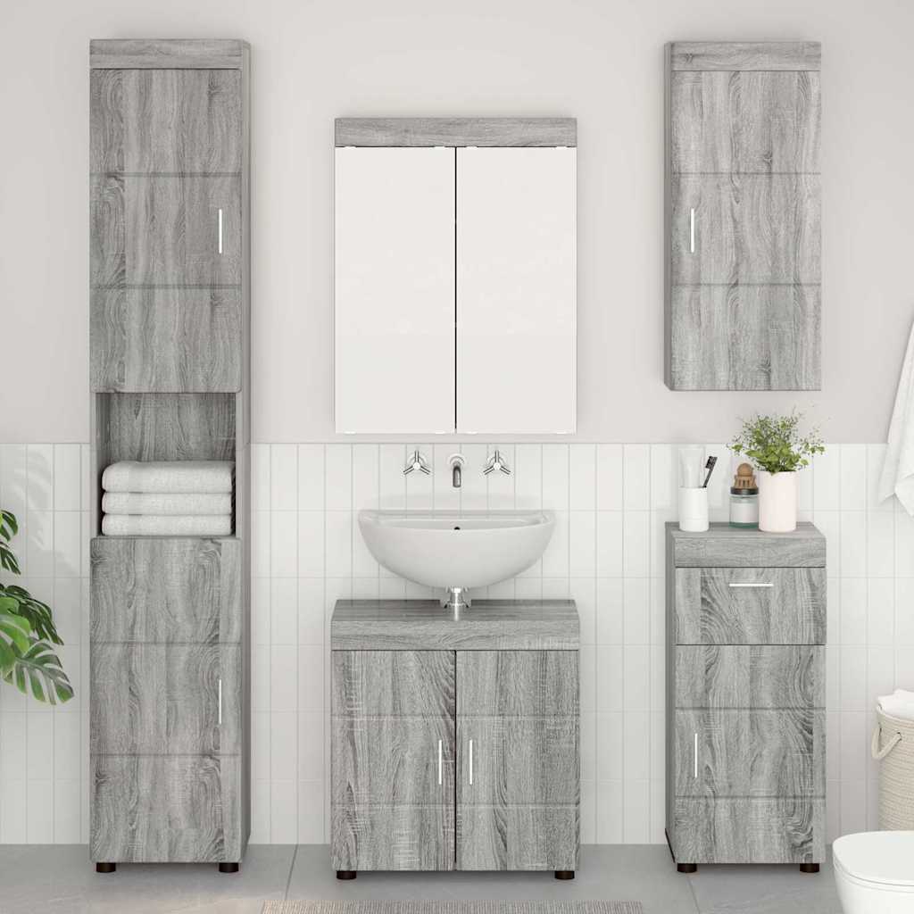 Badkamer wandkast TULUM Grijs Sonoma 37 x 24,5 x 86 cm is nu te koop bij PeponiXL, paradijselijk wonen!