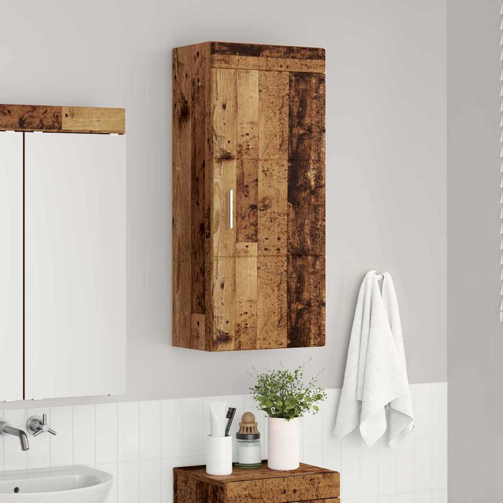 Badkamer wandkast TULUM Oudhout 37 x 24,5 x 86 cm Bewerkt hout is nu te koop bij PeponiXL, paradijselijk wonen!