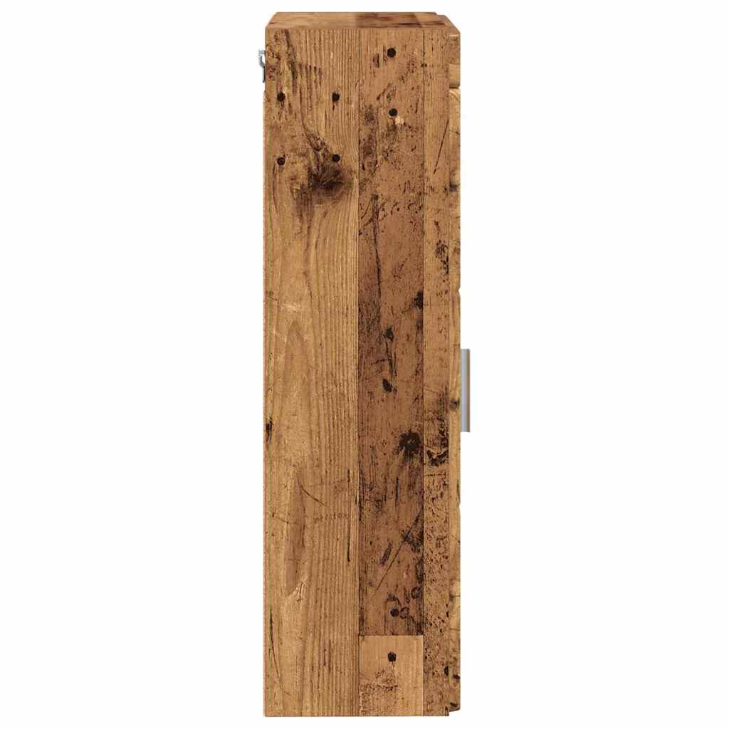 Badkamer wandkast TULUM Oudhout 37 x 24,5 x 86 cm Bewerkt hout is nu te koop bij PeponiXL, paradijselijk wonen!