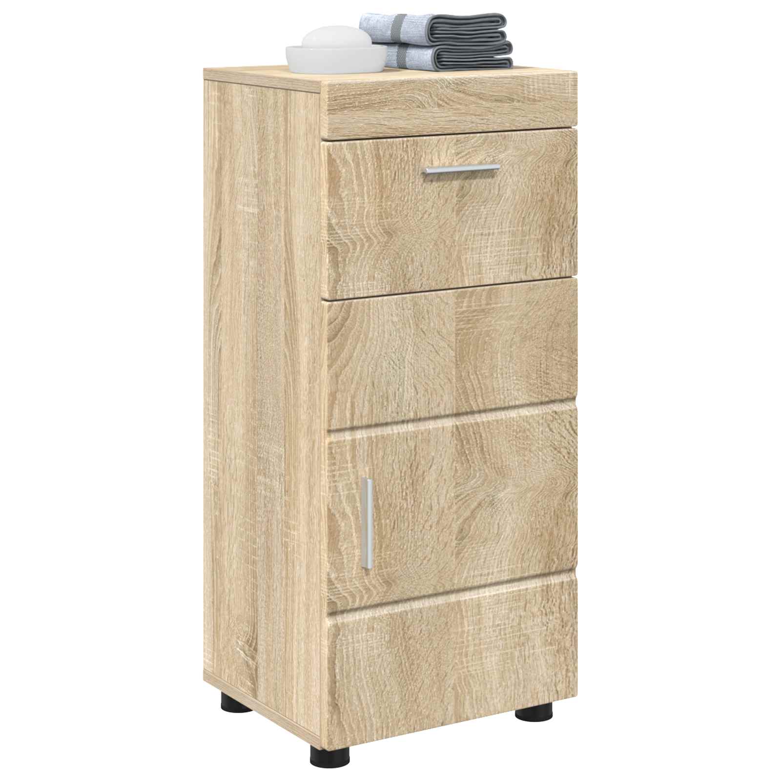 Badkamerkastenset met lade TULUM Sonoma Eiken 37 x 31,5 x 82 cm is nu te koop bij PeponiXL, paradijselijk wonen!
