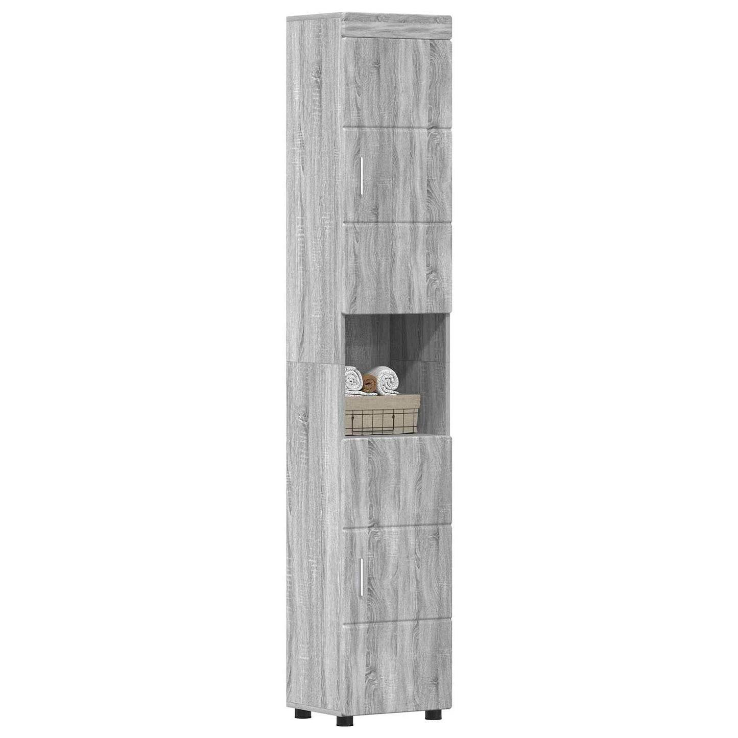Badkamerkastenset TULUM Grijs Sonoma 37 x 31,5 x 203 cm is nu te koop bij PeponiXL, paradijselijk wonen!