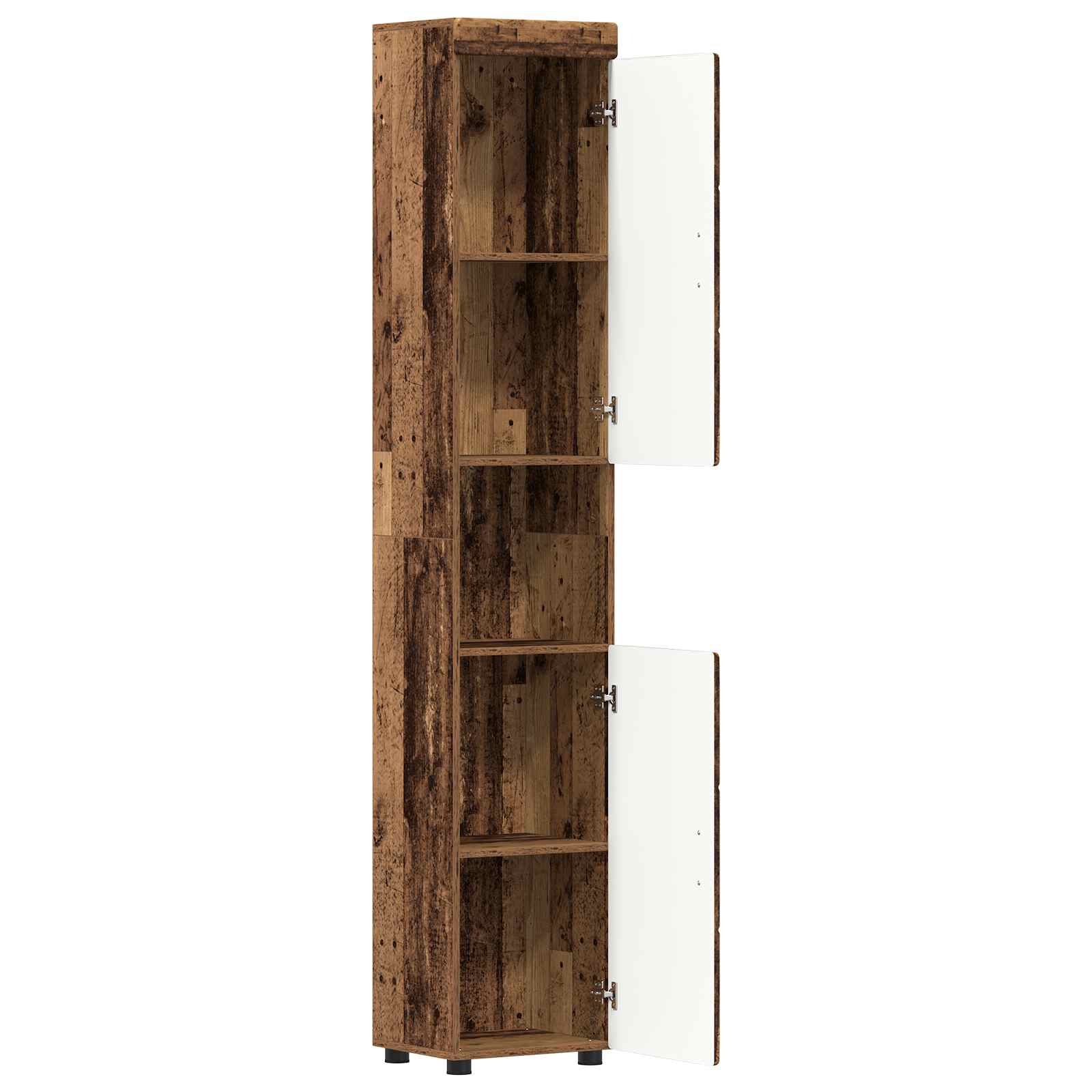 Badkamerkastenset TULUM Oudhout 37 x 31,5 x 203 cm Bewerkt hout is nu te koop bij PeponiXL, paradijselijk wonen!