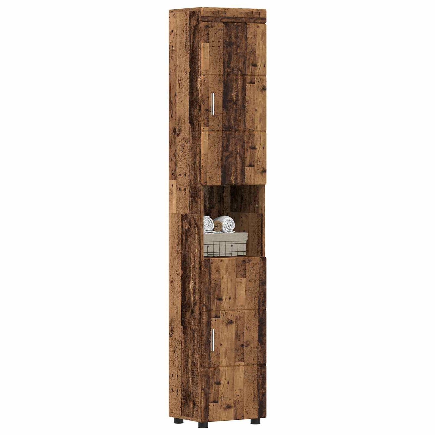 Badkamerkastenset TULUM Oudhout 37 x 31,5 x 203 cm Bewerkt hout is nu te koop bij PeponiXL, paradijselijk wonen!