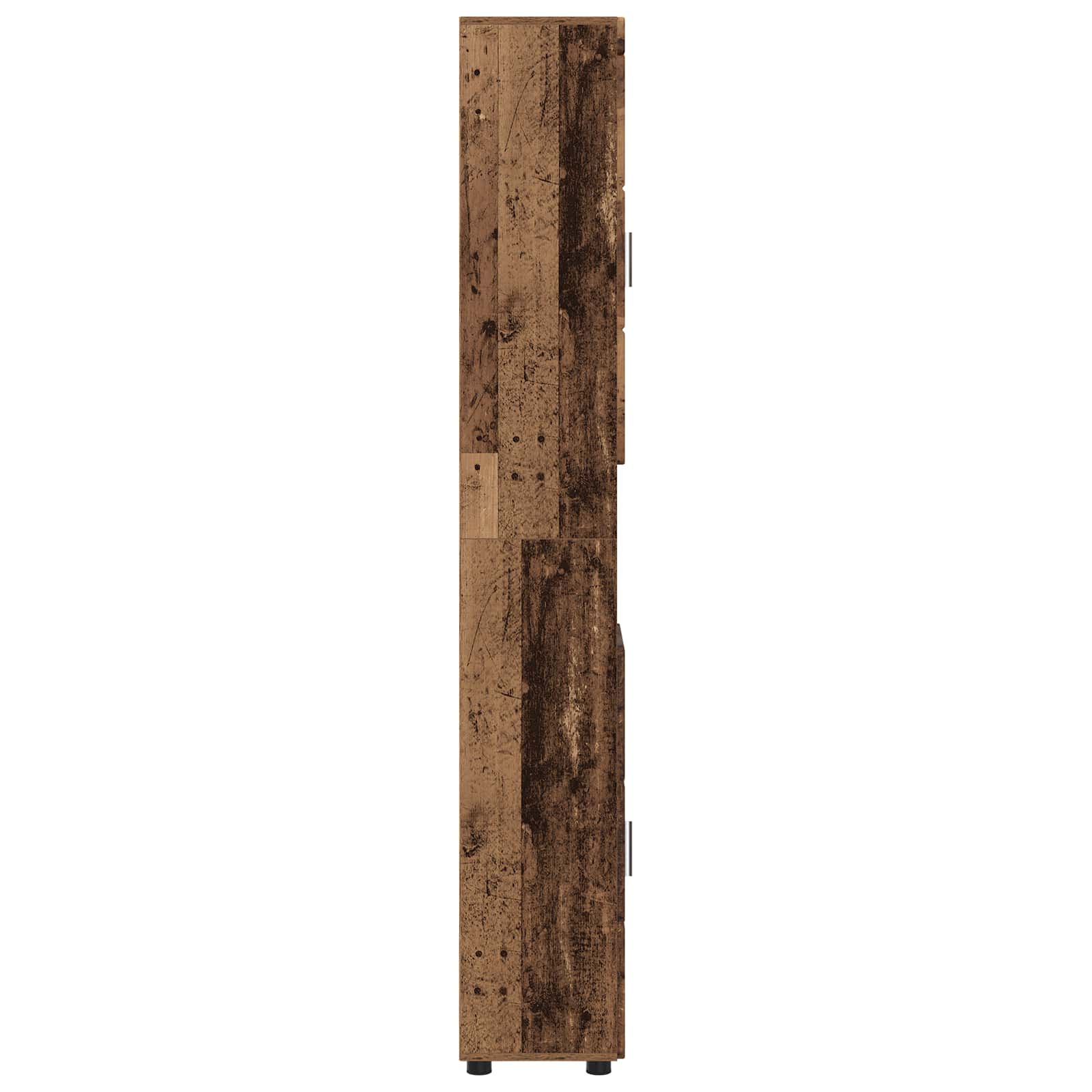 Badkamerkastenset TULUM Oudhout 37 x 31,5 x 203 cm Bewerkt hout is nu te koop bij PeponiXL, paradijselijk wonen!
