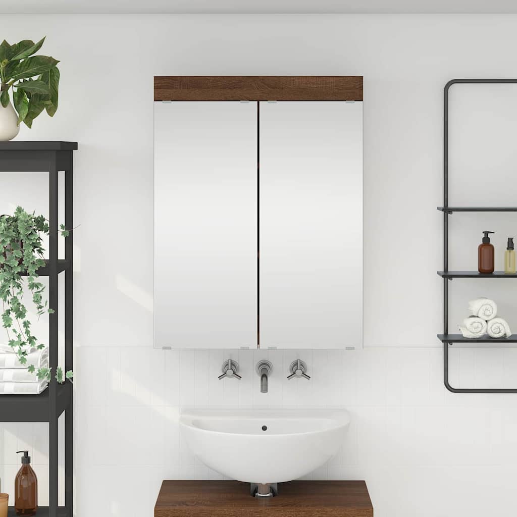 Badkamer spiegelkast TULUM Bruin Eiken 60 x 16,5 x 78 cm is nu te koop bij PeponiXL, paradijselijk wonen!